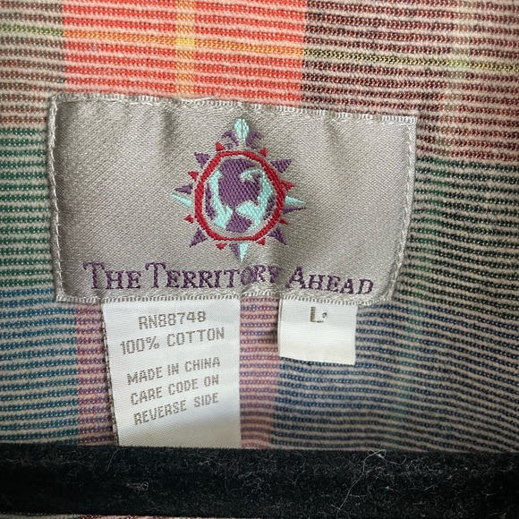 Colorful, corduroy flannel (size large) - Picture 2 of 4